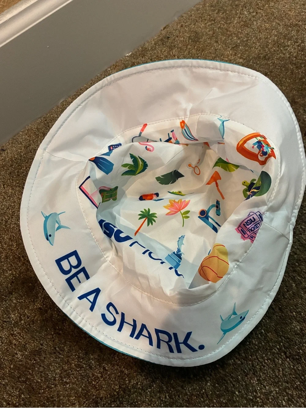 Kids Turquoise Beach Bucket Hat with Fun Print